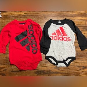 Adidas Bundle lot of 2 boys long sleeve onesie body suits 12 months